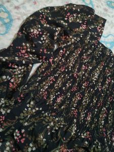Smocked Floral Square Neck Top