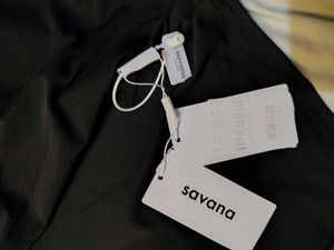 Savana Slit Black Mock Neck Dress