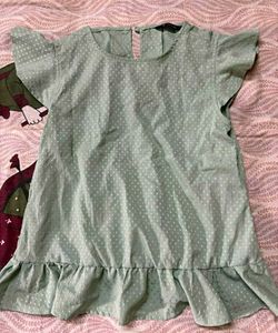 Cute Mint Green Ruffled Top