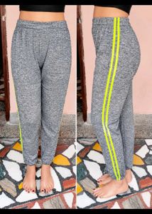 Comfy Grey Joggers with Neon Stripes