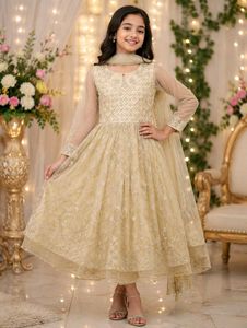 Elegant Gold Party Dress for Girls