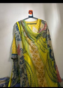 Vibrant Yellow Embroidered Kurta Set with Dupatta