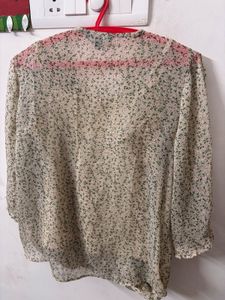 Sheer Floral Wrap Top with Camisole