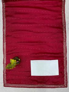 Stunning Red Silk Saree with Embellishments
