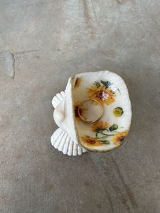 real seashell Sunflower Shell Trinket Dish