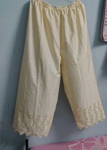 Elegant Cream Embroidered Palazzos crea