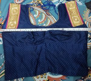 NET Saree With Blouse (Nevy Blue Colour)