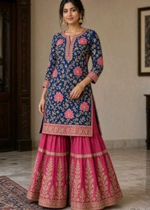 Festive vibes heavy sharara suit set