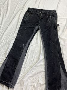 Stylish Black Paint Splatter Jeans