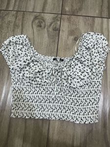 Floral Smocked Crop Top