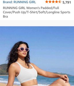 Running girl White Sports Bra