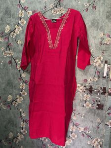 Vibrant Pink Embroidered Kurta