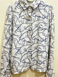Anchor Print Button-Up Shirt