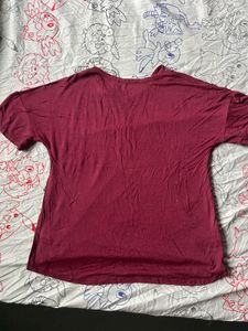 Maroon V-Neck T-Shirt