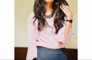 Madame Bell Sleeve Pink Top