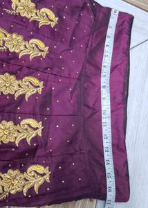 Elegant Yellow &amp; Purple Embroidered Outfit