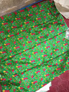 2, Green Floral Dress Material both