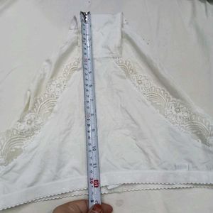 💙 Comfortable White Lace Trim Briefs