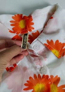 Cute Floral Print Shirt for Girls