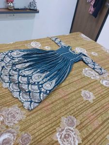 Beautiful Teal Embellished Anarkali Gown