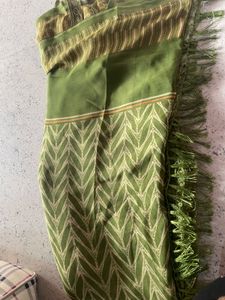 Beautiful Green Dupatta with Tassels
