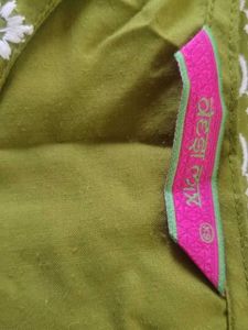 Green Kurta with White Print