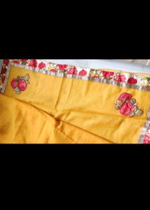 New trendy Yellow Flower printed saree