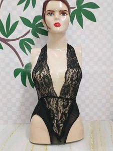 (1100)Black Lace Halter Lingerie