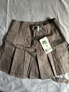 Pleated Skirt with Belt