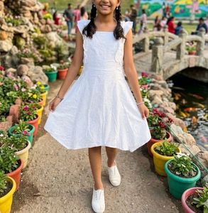 Pantaloons Junior White Frock for girls