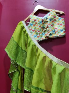 Kids Lehanga Choli With Frill Duptta