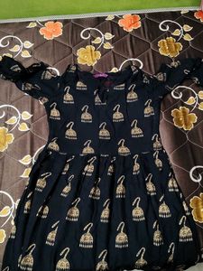 Printed Black Dress
