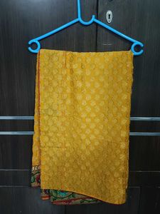 Yellow Embroidered Saree