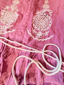 Pink Embroidered Kurta
