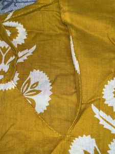 Mustard Block Print Kurta