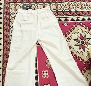 Cream Wide Leg Pants