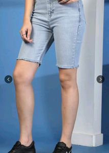 Light Wash Denim Bermuda Shorts