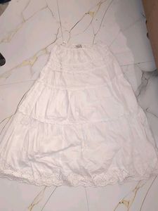 white cotton long skirt