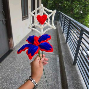 Spiderman Inspired Flower &amp; Web Decor