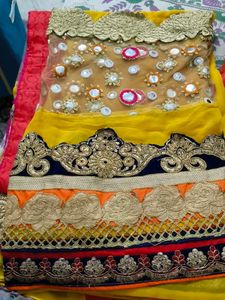 yellow saree with beautiful border
