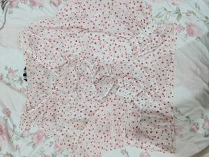 Chic Ruffled Heart Print Blouse