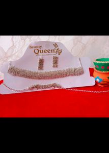 Ad Necklace Set With Earrings &amp; Bracelet