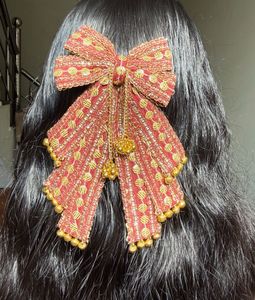 pack of 2 Blue &amp; Gold Embellished Hair Clips