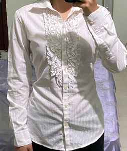 Classic White Ruffle Shirt