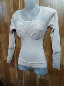 Elegant Lace Detail Long Sleeve Top