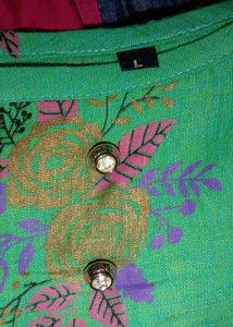 Printed shot Kurti combo - Teal &amp; Orange