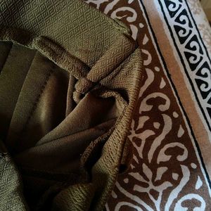 Olive Green Wide Leg Trousers
