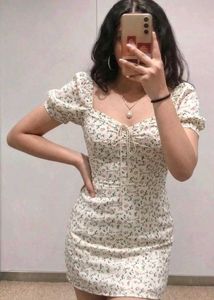 Floral Puff Sleeve Dress (S)