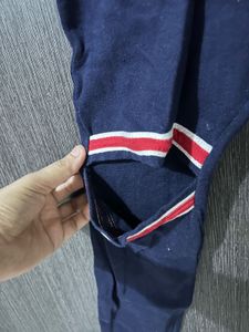 Navy Blue Cut-Out Knee Leggings | Stretch Fit