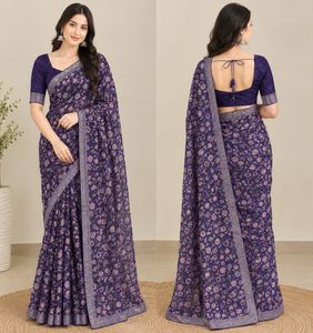 Floral Print Saree with Blouse